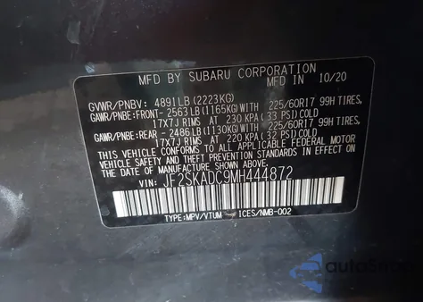 2021 Subaru Forester from USA, damaged, VIN JF2SKADC9MH444872